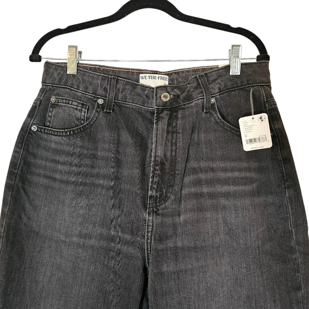 FREE PEOPLE Pacifica Straight Leg Jeans in Worn Black•Size 31•NWT - Picture 12 of 15